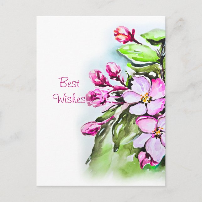 Blühende Apple-Blüten Postkarte (Vorderseite)