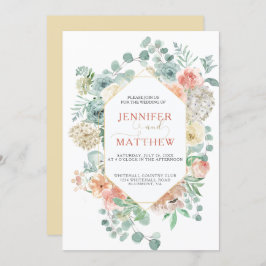 Blühende Apricot Geometrie - Hintergrund aus weich Einladung