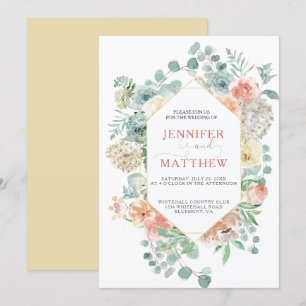 Blühende Apricot Geometrie - Hintergrund aus weich Einladung