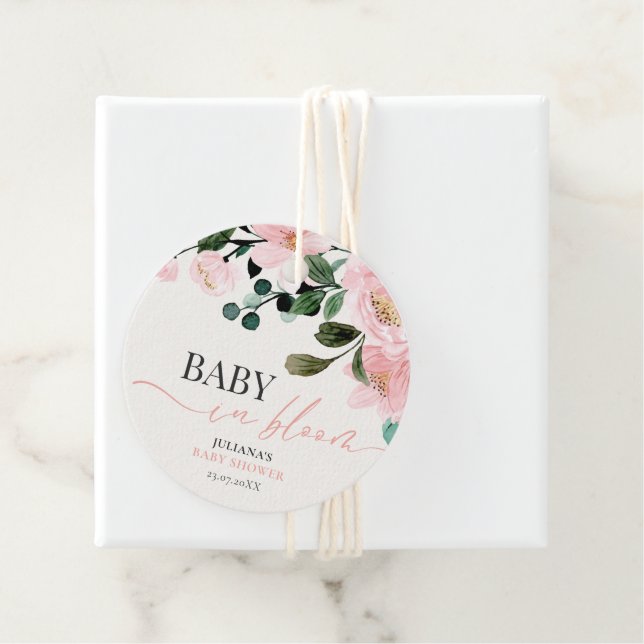 Blühende Babydusche Geschenkanhänger (Beispiel)