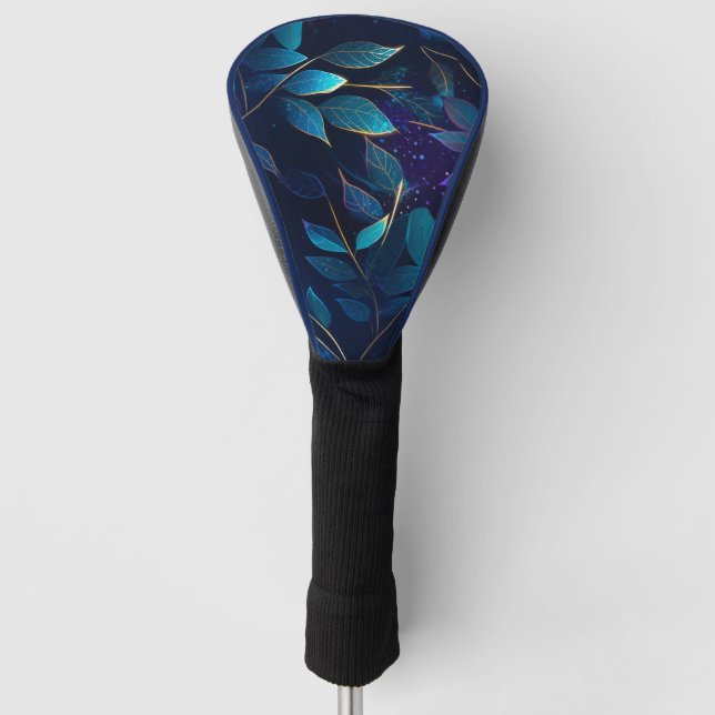 Blühende blaue Blätter Golf Head Cover Headcover (Vorderseite)