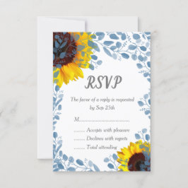 Blühende blaue Blütenblütenblume Hochzeitskarten RSVP Karte