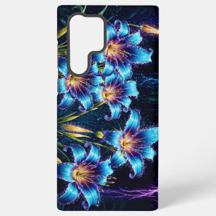 Blühende blaue Lilien in der Nacht lebendige Blume Samsung Galaxy Hülle