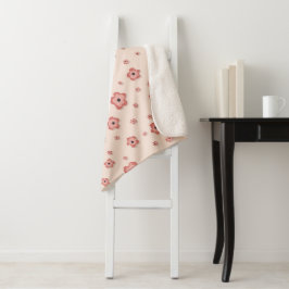 Blühende Bliss Orangefarbene kleine Sherpa Blanket Sherpadecke
