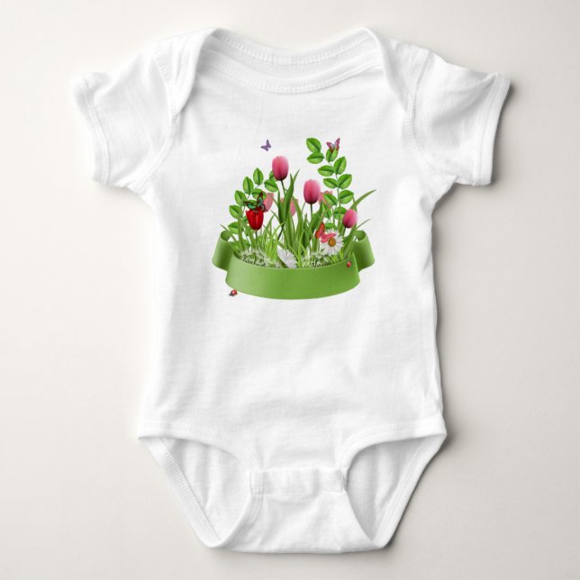 Blühende Blume Baby Bodysuit Baby Strampler (Vorderseite)