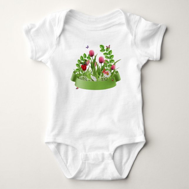 Blühende Blume Baby Bodysuit Strampler (Vorderseite)
