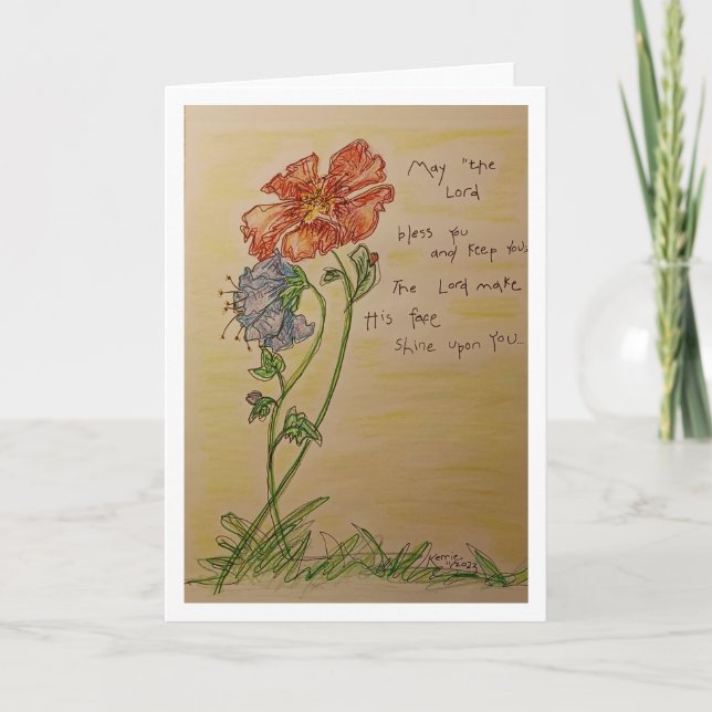 Blühende Blume Dankeskarte (Vorderseite)