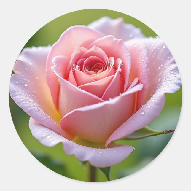 Blühende Blume - Eleganter Rundaufkleber für Decor Runder Aufkleber (Vorderseite)