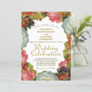 Blühende Blume im Viktorianischen Herbst Einladung