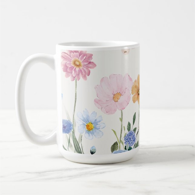 Blühende Blume Kaffeetasse (Links)