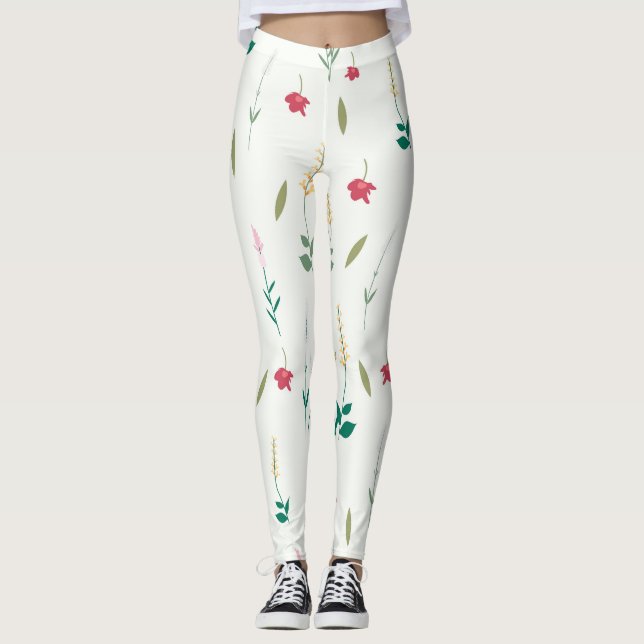 Blühende Blume Leggings (Vorderseite)