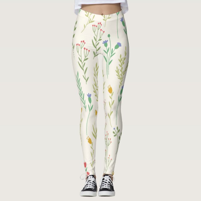Blühende Blume Leggings (Vorderseite)