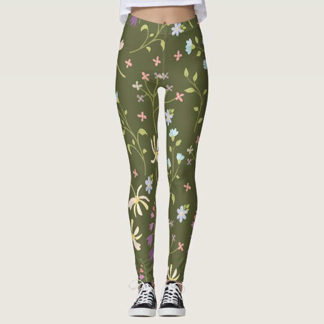Blühende Blume Leggings (Vorderseite)