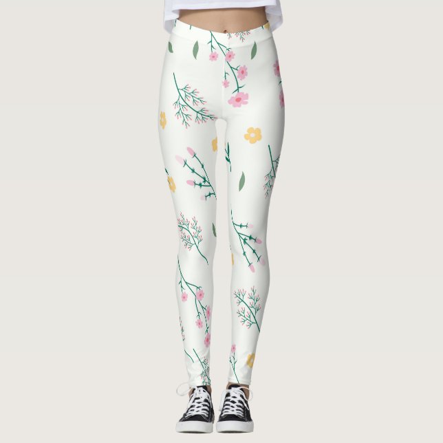 Blühende Blume Leggings (Vorderseite)