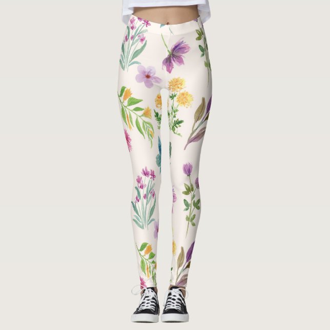 Blühende Blume Leggings (Vorderseite)