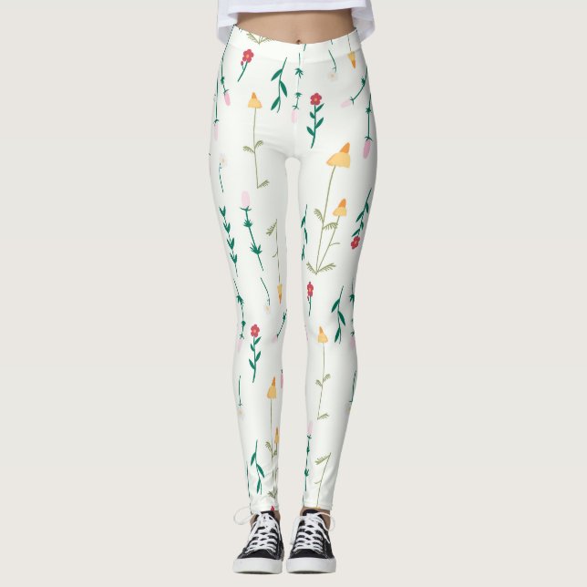 Blühende Blume Leggings (Vorderseite)