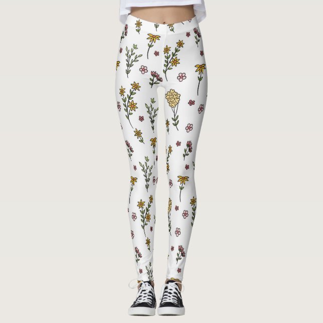 Blühende Blume Leggings (Vorderseite)