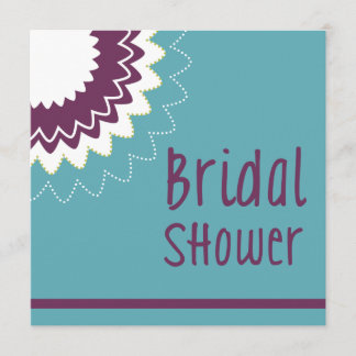 Blühende Blume - Lila und grün Einladung