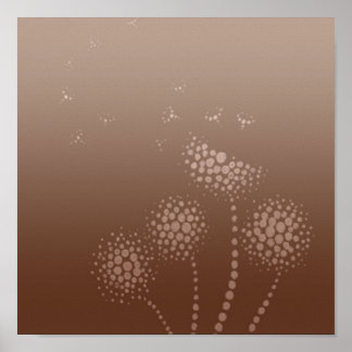 blühende Blume rosa und braun Poster