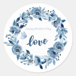 Blühende Blumen Elegante Liebe Runder Aufkleber