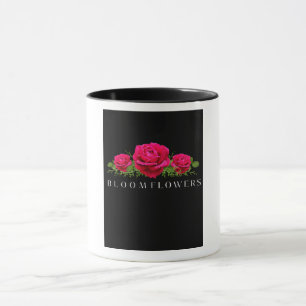 Blühende Blumen Elegante Rosa Rose Ästhetisch Schw Tasse