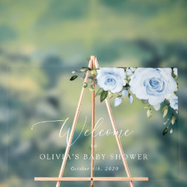 Blühende Blumen, Grünpflanzen, Babydusche Empfang Acrylschild