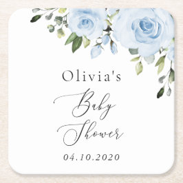 Blühende Blumen, Grünpflanzen, Boho, Babydusche Rechteckiger Pappuntersetzer