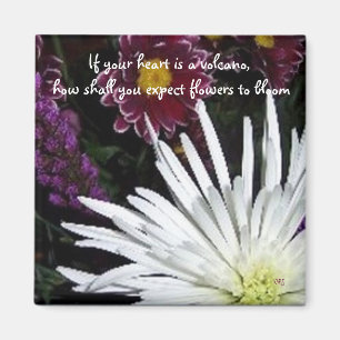 Blühende Blumen Inspirationszitate Magnet