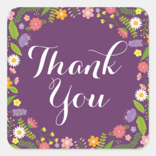 Blühende Blumengestelle Rustikale Gartenhochzeit Quadratischer Aufkleber