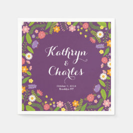 Blühende Blumengestelle Rustikale Gartenhochzeit Serviette