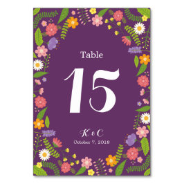 Blühende Blumengestelle Rustikale Gartenhochzeit Tischnummer