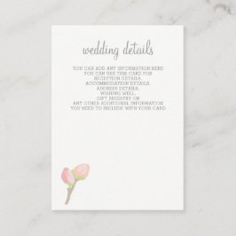 Blühende Blush-Bloral-Hochzeitkarten Begleitkarte