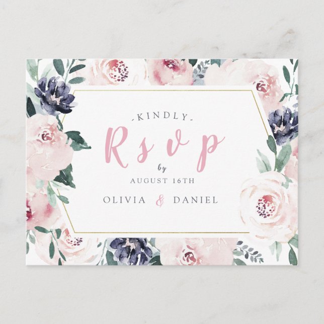 Blühende Blütenblüte Blütenhochzeit RSVP Einladungspostkarte (Vorderseite)