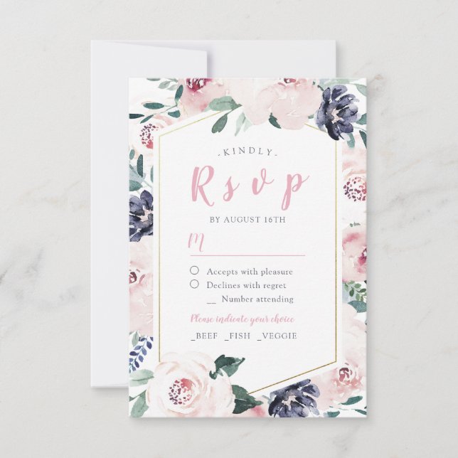 Blühende Blütenblüte Blütenhochzeit RSVP Karte (Vorderseite)