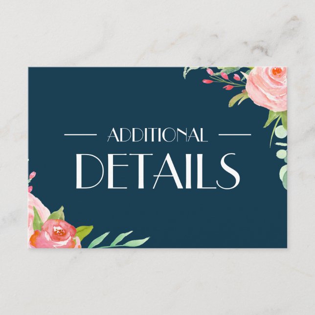 Blühende Botanicale | Angaben zur Hochzeit Begleitkarte (Vorderseite)