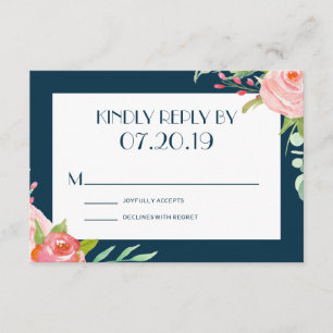 Blühende Botanicale RSVP-Hochzeitkarte RSVP Karte