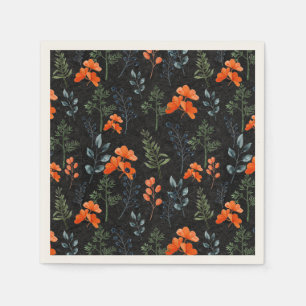 Blühende Botanicals Orange Grüne Branche Serviette