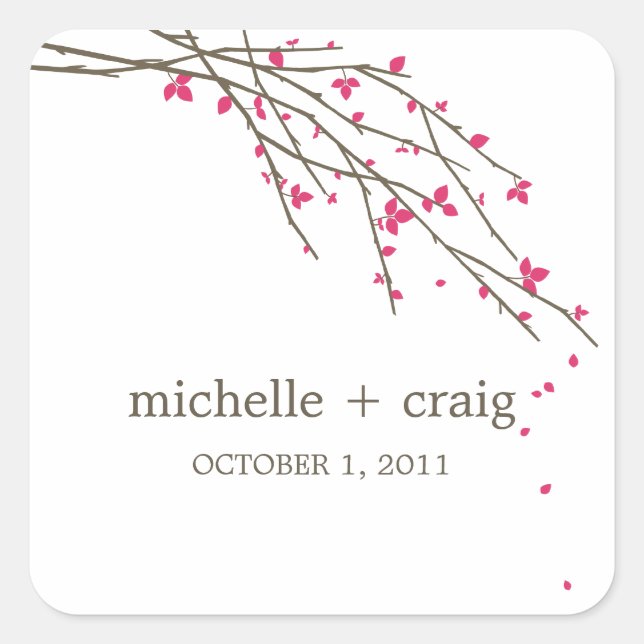 Blühende Branchen bevorzugen Sticker - Fuchsia (Vorderseite)