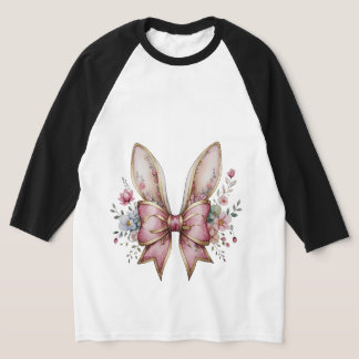 Blühende Bunny Ears mit rosa Bow - Elegantes Chino T-Shirt