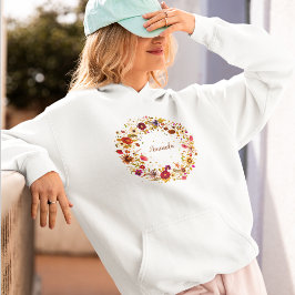 Blühende bunte gepresste Blumenkreis-Kunst Hoodie