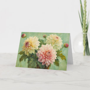 Blühende Dahlia-Blume Illustration Karte