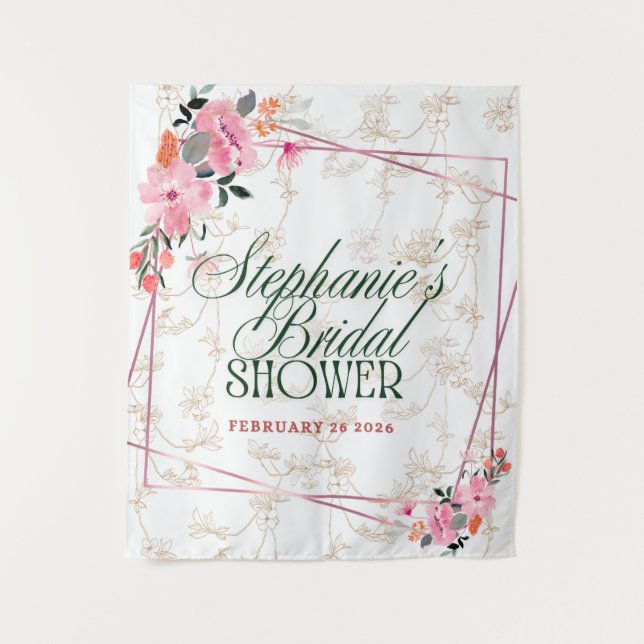 "Blühende Elegance: Ein Blumenfantasietapestes" Wandteppich (Vorderseite)