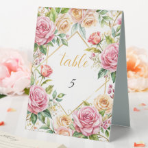 Blühende Elegance Hochzeit Tischnummer