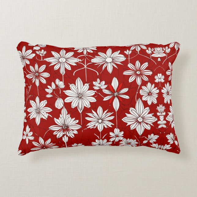 Blühende Eleganz: Blumenkissen Dekokissen (Vorderseite)