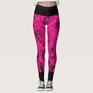 "Blühende Eleganz: Rose Muster Leggings" Leggings