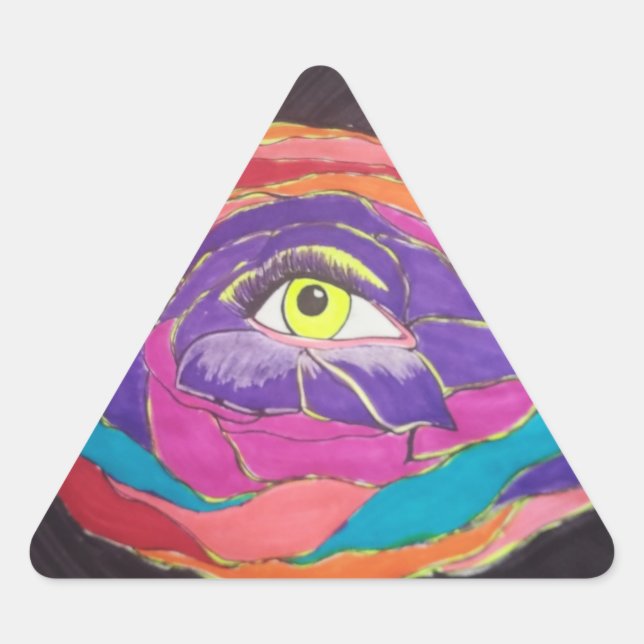 Blühende Exzellenz Dreieckiger Aufkleber (Vorderseite)