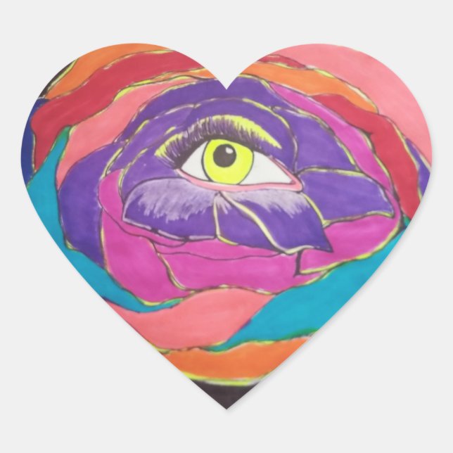 Blühende Exzellenz Herz-Aufkleber (Vorderseite)