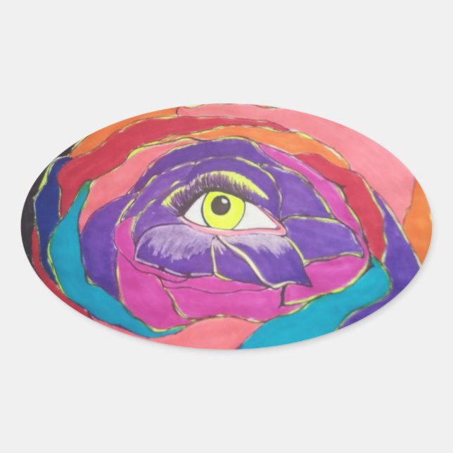 Blühende Exzellenz Ovaler Aufkleber (Vorderseite)