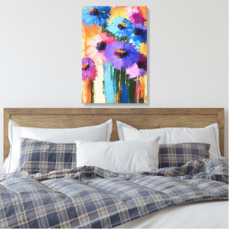 Blühende Farben - Blütenblumen auf der Leinwand Ab