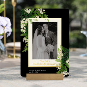 Blühende Farne Hochzeit Jubiläumsfoto Folieneinladung